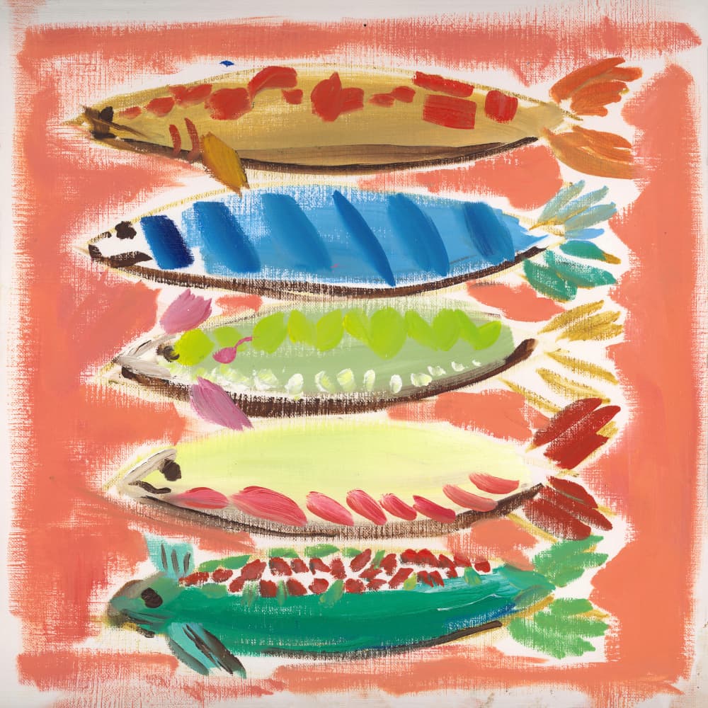 Five Fish by Jenny Westenhofer — canvas wall art