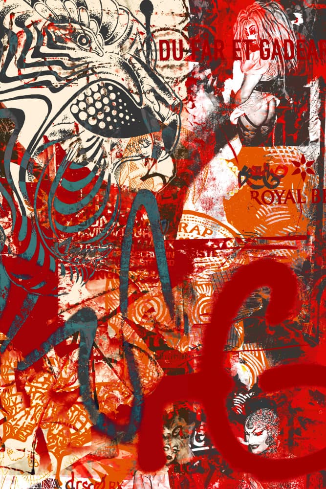 Vibrant Street Fusion by Simon Goggin — canvas wall art