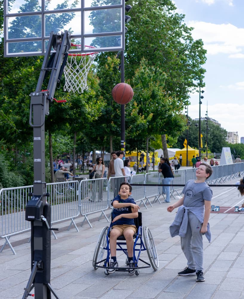 Inclusive Basketball Game by Mette Caroline Strøksnes — canvas wall art