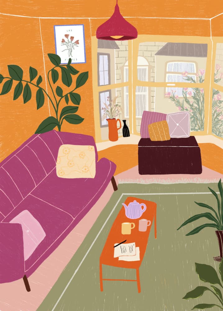 Cozy Living Room View by Elsa Eleni — canvas wall art