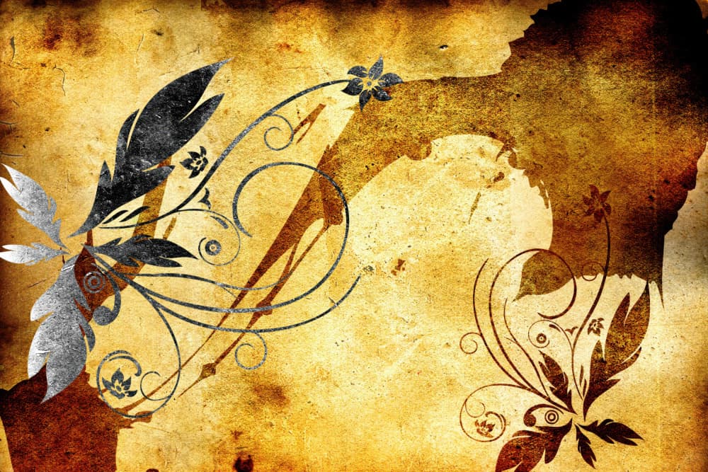 Aged Scrollwork With Floral Flourish by Rafal Kulik — canvas wall art