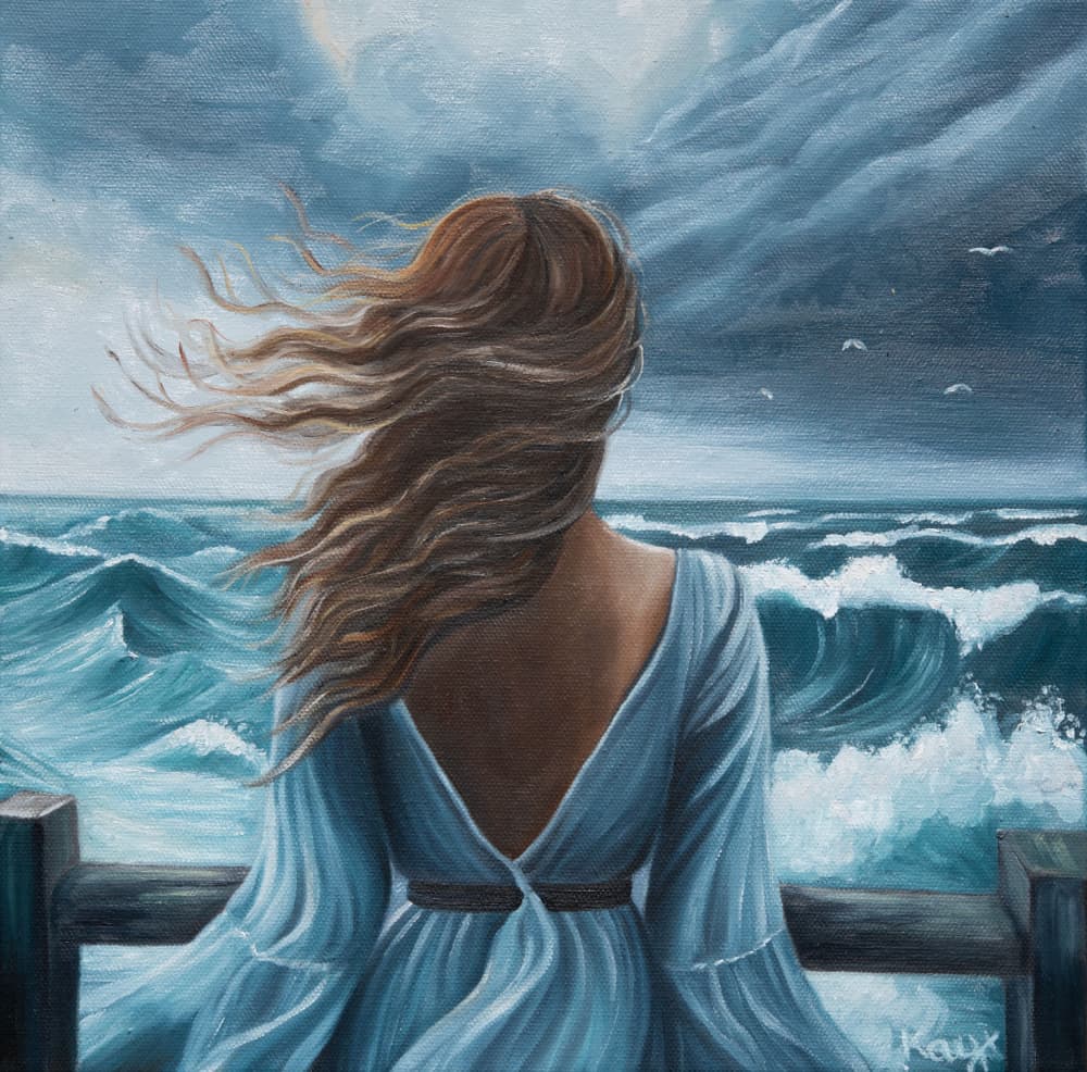 Woman Ocean Storm by Kay Shanley — canvas wall art