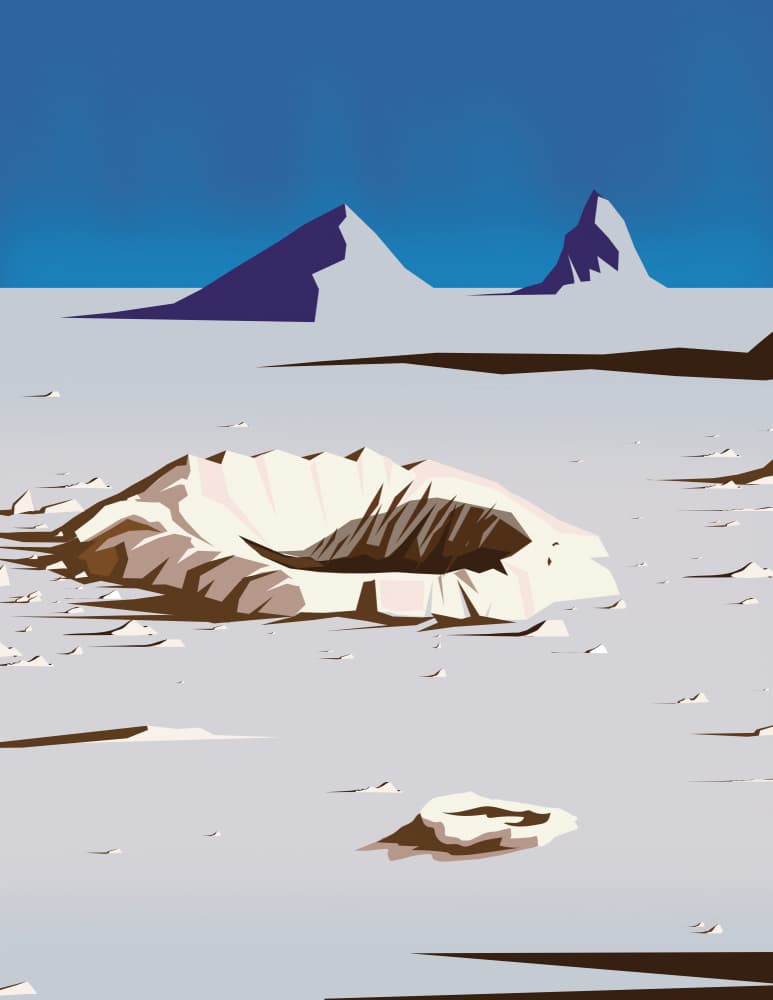 Crater Under Blue Sky