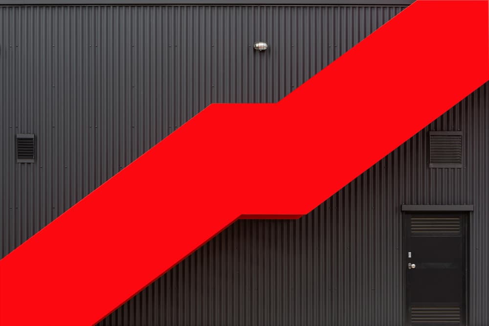 Bold Red Staircase by Jan Niezen — canvas wall art