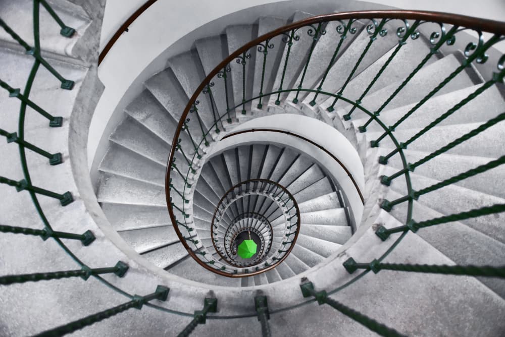 Elegant Spiral Staircase by Jorge Pimenta — canvas wall art