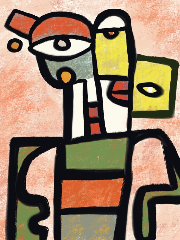 Abstract Cubist Figure by Little Dean — canvas wall art