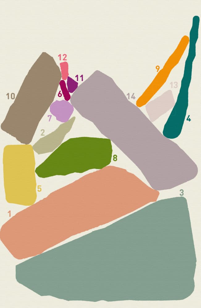 Stacked Abstract Shapes by Rafa Mateo — canvas wall art