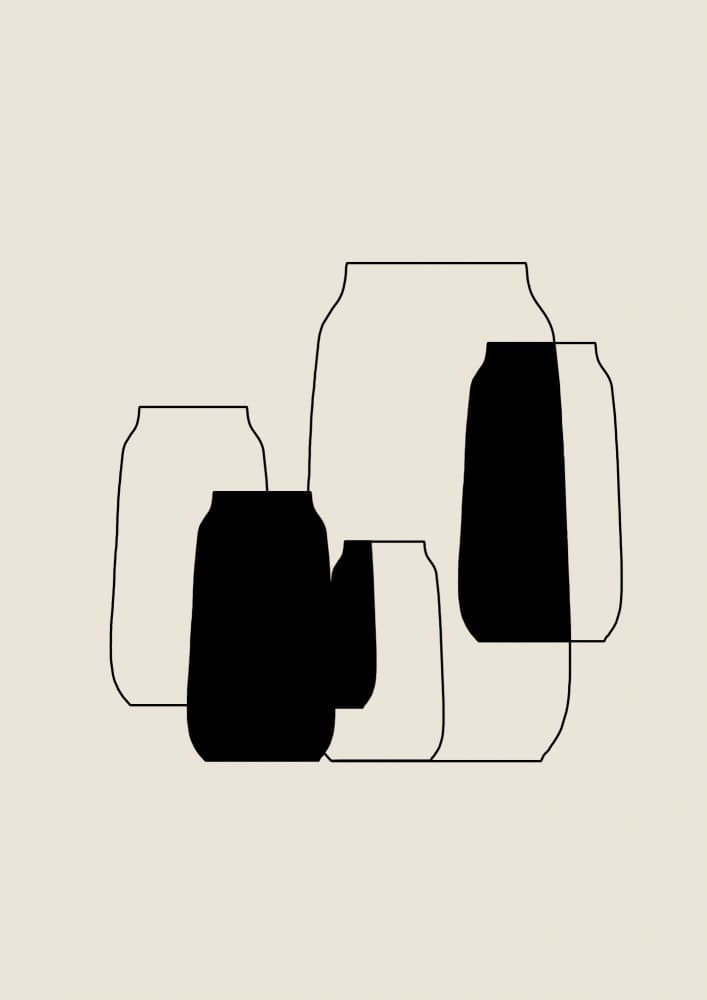 Minimal Vase Shapes by Nilesh Kulkarni — canvas wall art