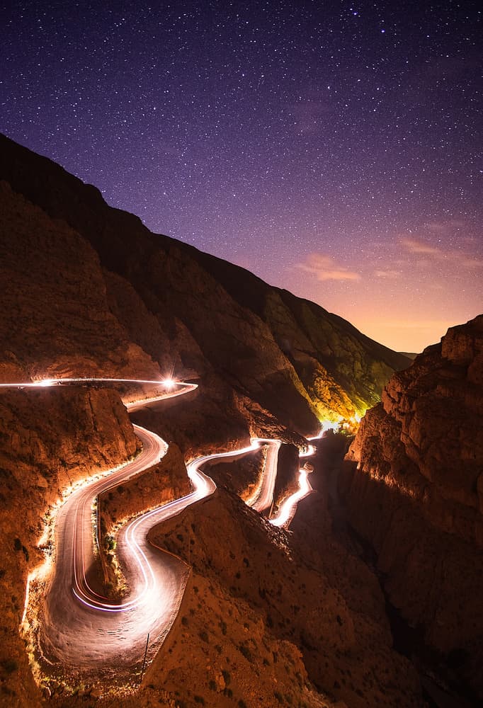 Starry Night Mountain Road by Charly Lataste — canvas wall art