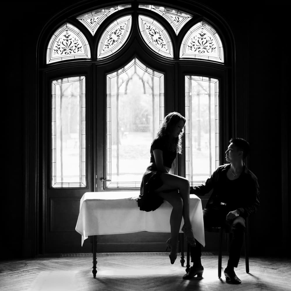 Intimate Window Couple by Roswitha Schleicher-Schwarz — canvas wall art