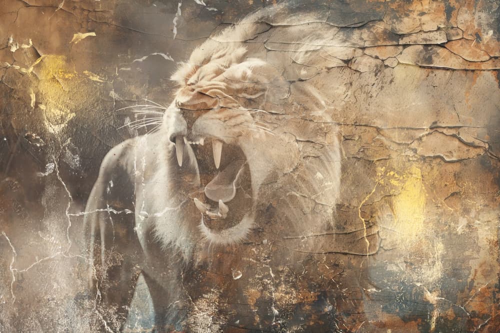Fierce Lion Roar by Rafal Kulik — canvas wall art