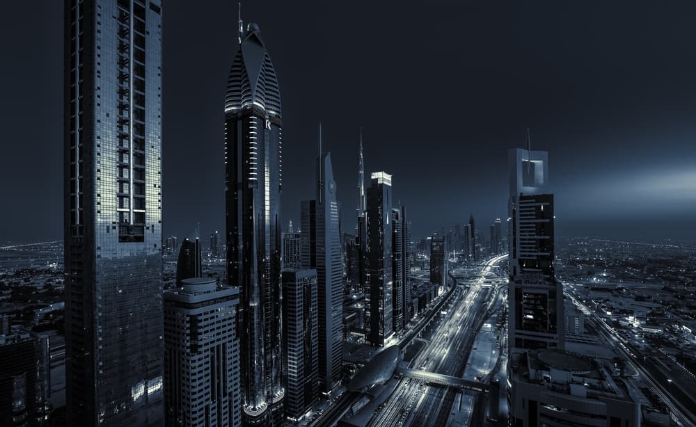 Skyscrapers City Lights by Andreas Agazzi — canvas wall art