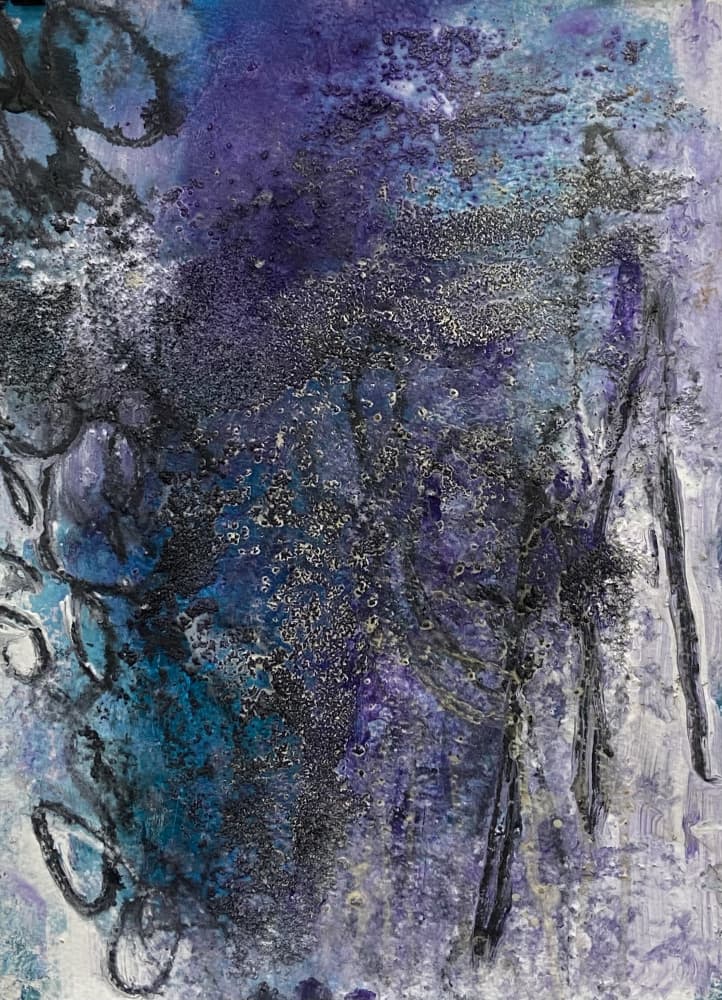 Abstract Indigo Swirls by Deb Chaney — canvas wall art