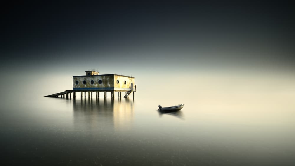 Stilt House and Boat by Paulo Dias — canvas wall art