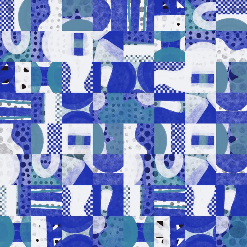 Abstract Blue Geometric Forms by Little Dean — canvas wall art