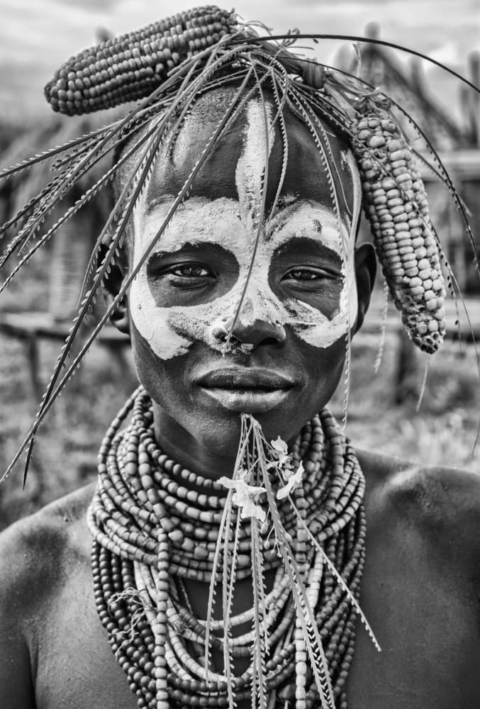 Tribal Face and Maize by Joxe Inazio Kuesta Garmendia — canvas wall art