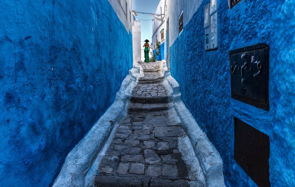 Moroccan Blue Alley by Jois Domont ( J.L.G.) — canvas wall art