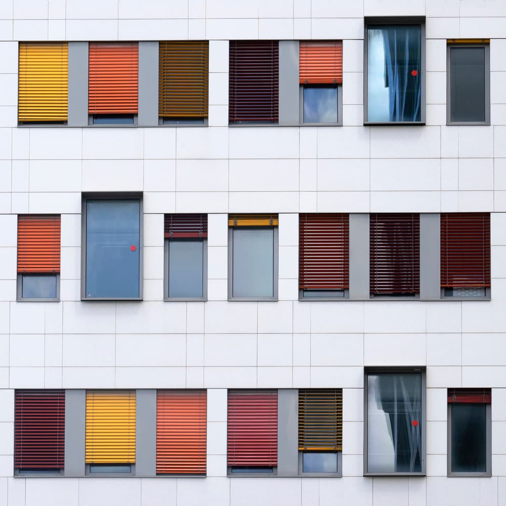 Colorful Window Blinds by Michel Romaggi — canvas wall art