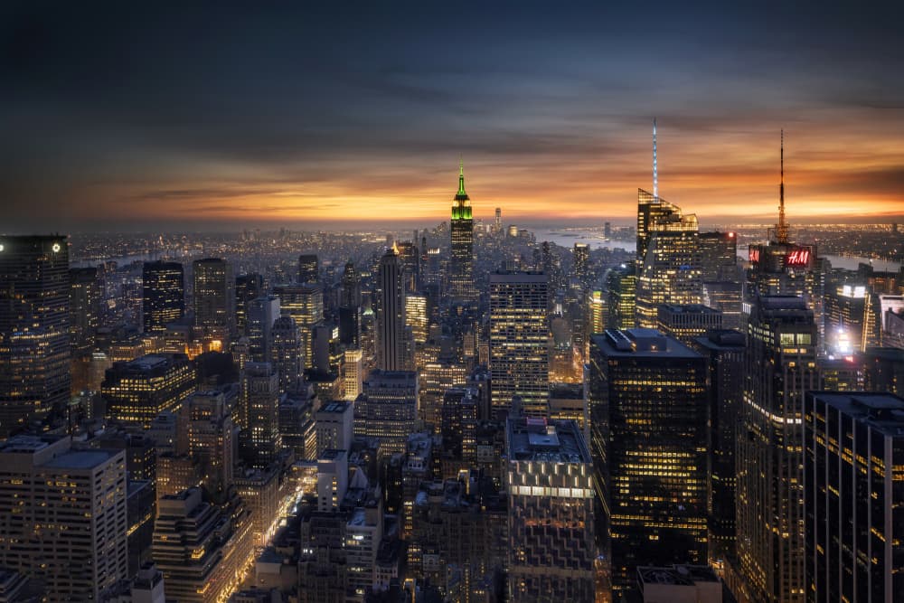 Empire City Twilight by Jorge Ruiz Dueso — canvas wall art