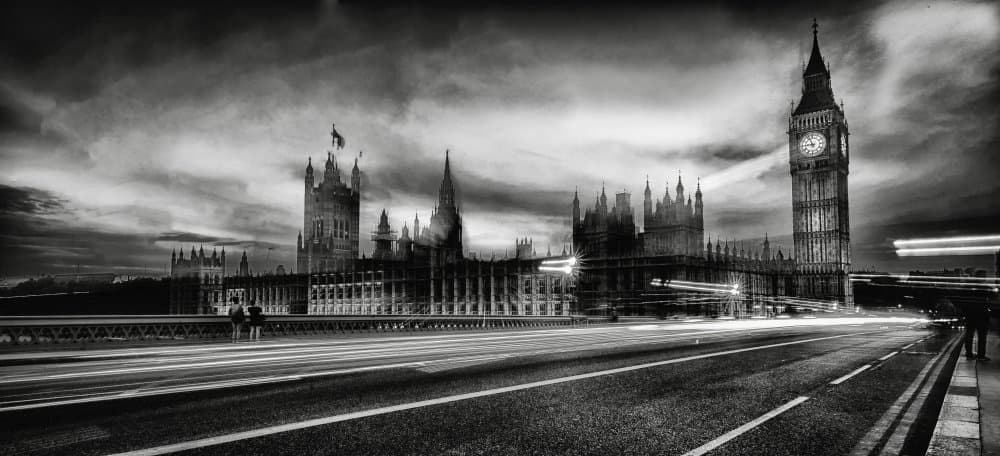 Big Ben Night Trails by Ido Meirovich — canvas wall art