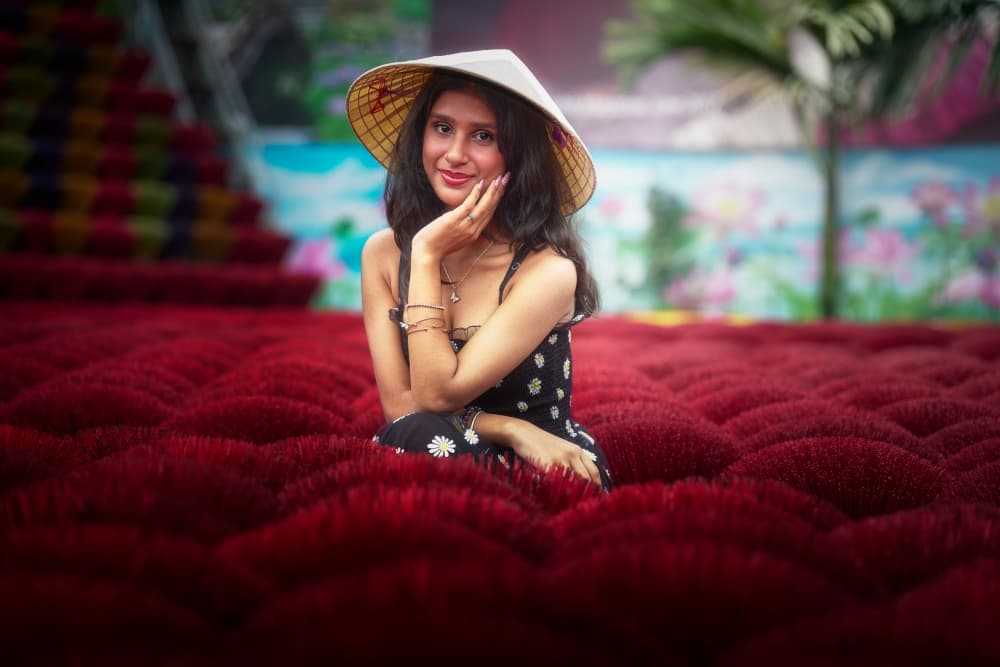 Vietnamese Woman Red Incense by Ricardo Gayan — canvas wall art