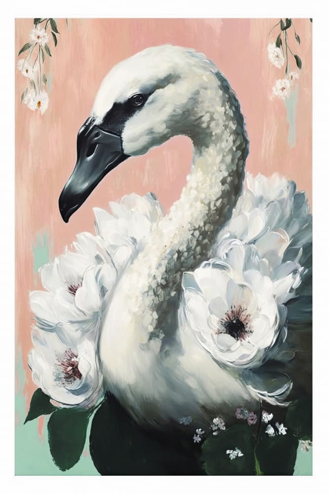 Swan Elegance by Treechild — canvas wall art