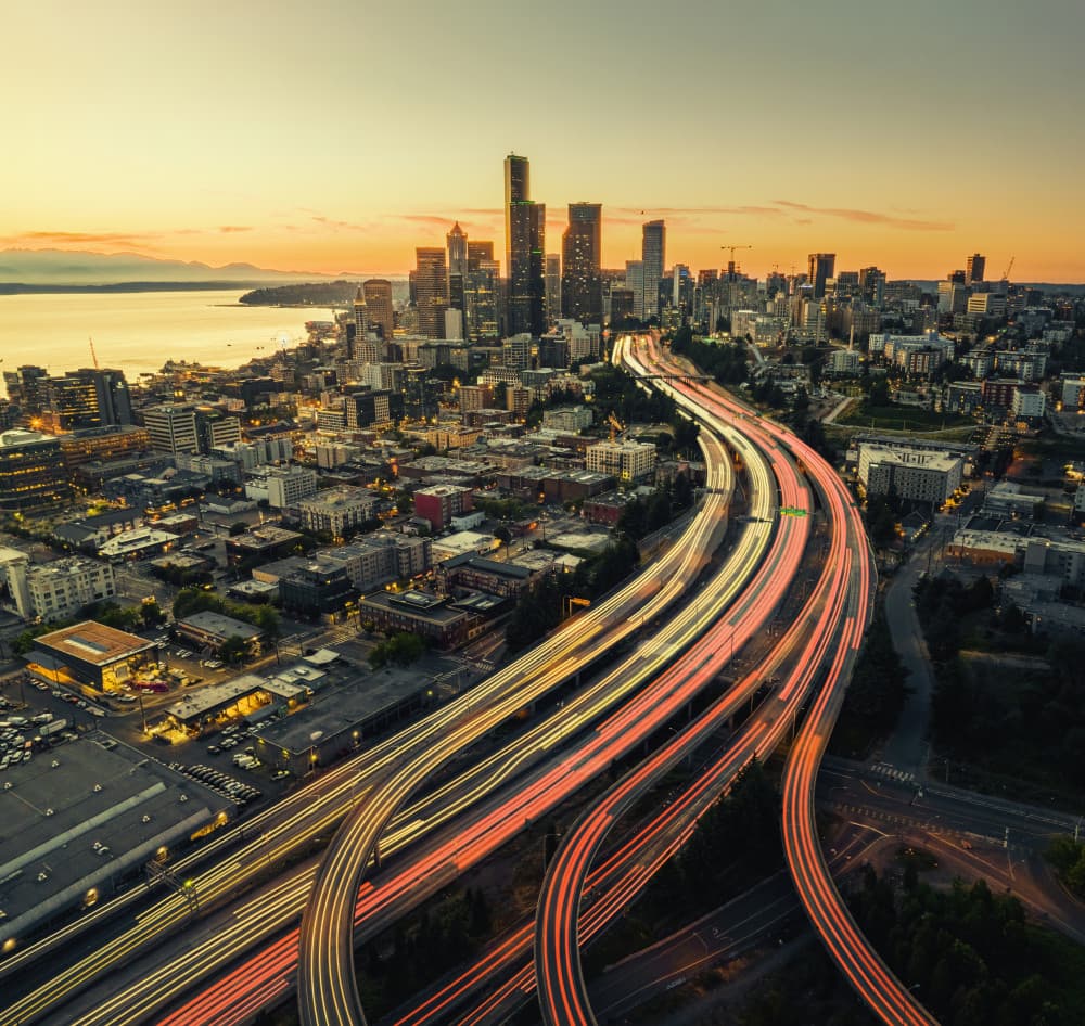 Urban Highway Lights by Can Pu — canvas wall art