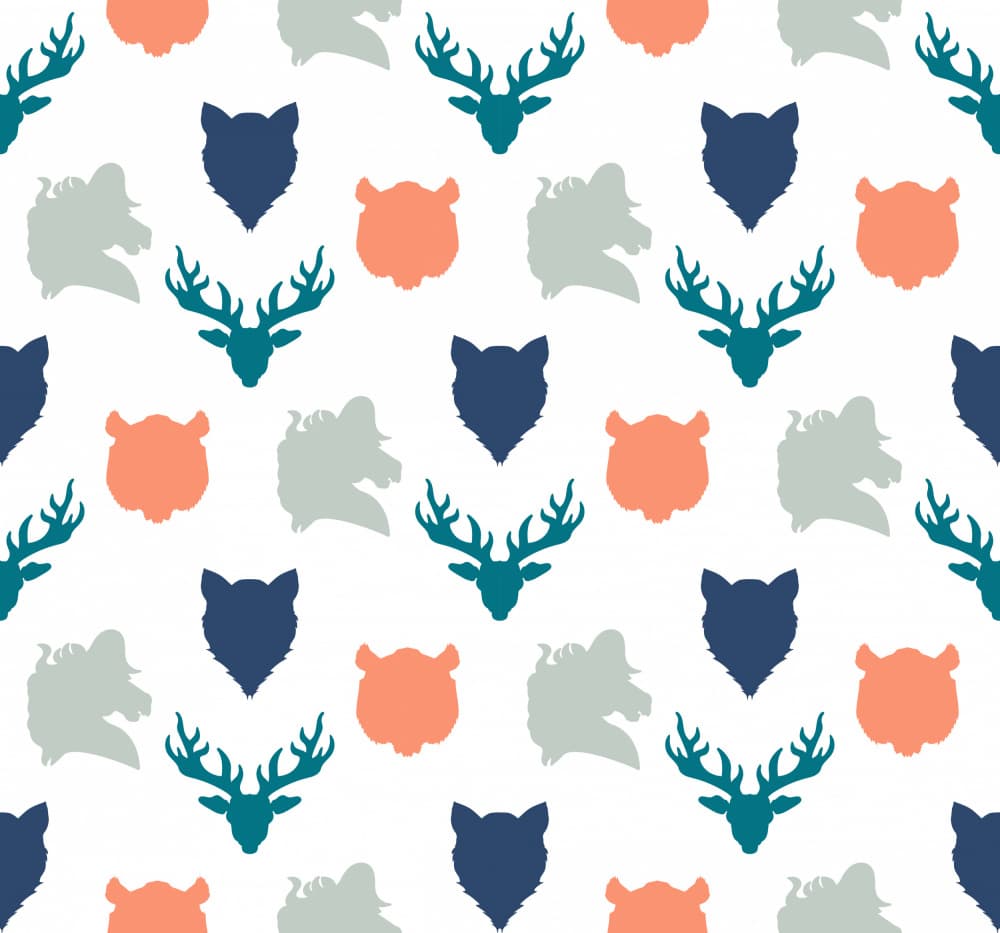 Forest Animal Pattern by Marika Barsrsind — canvas wall art