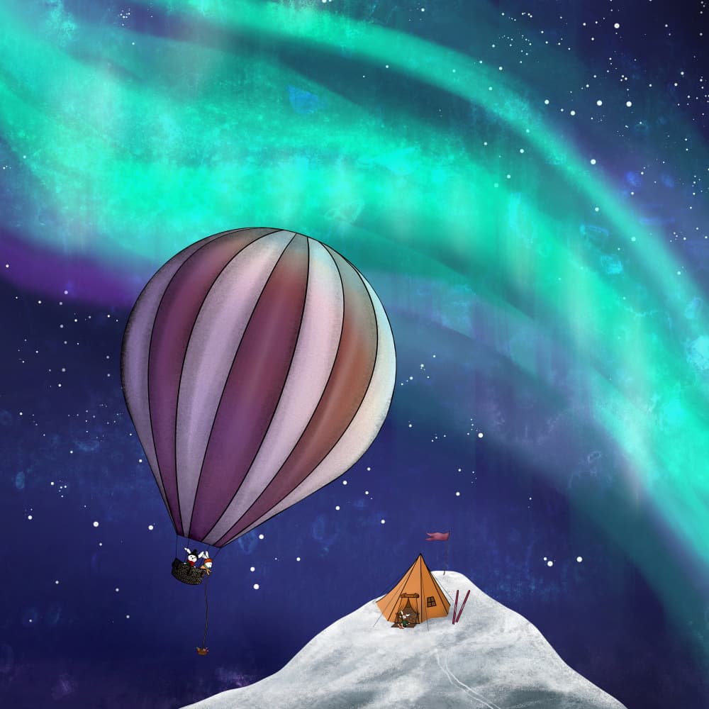 Northern Lights Adventure by EMELIEmaria — canvas wall art