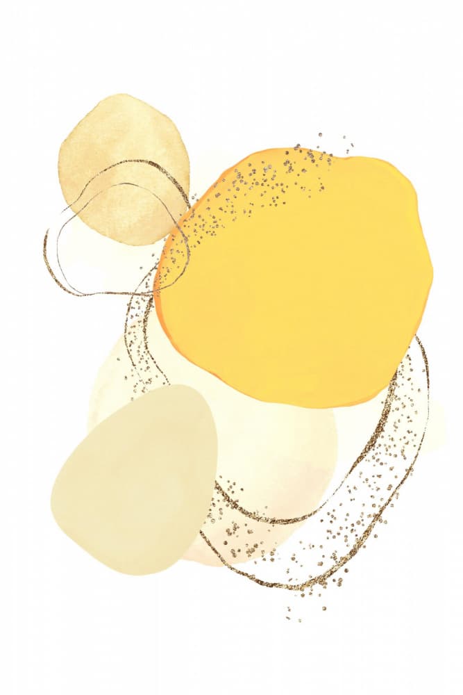 Golden Organic Shapes by Sally Ann Moss — canvas wall art