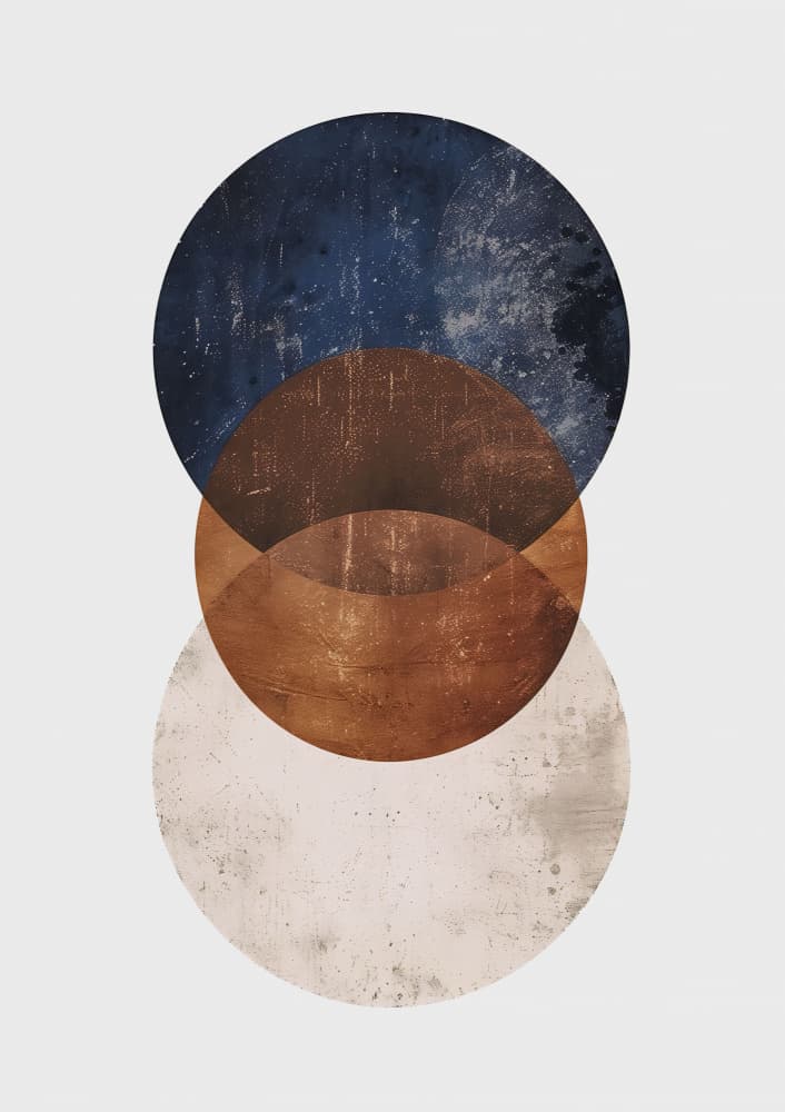 Earthy Stacked Circles by SHANDU — canvas wall art