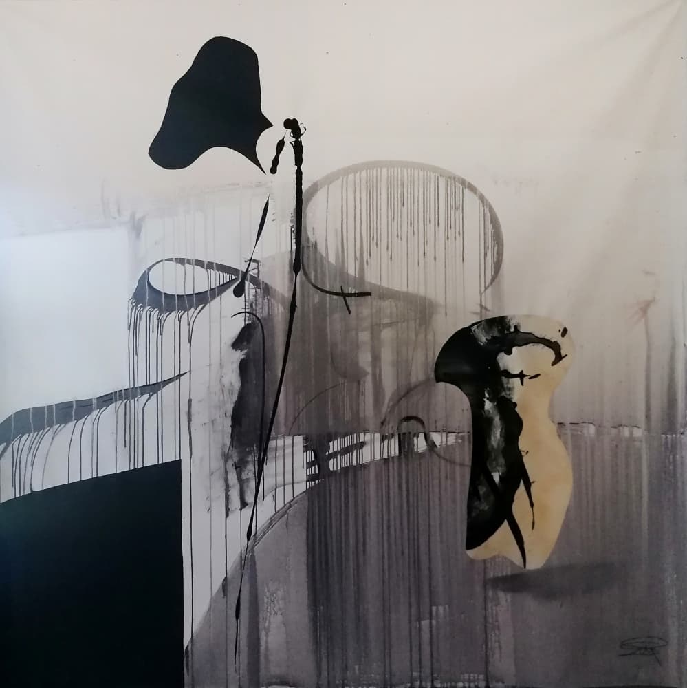 Abstract Drips and Figures by Stefano Mazzolini — canvas wall art