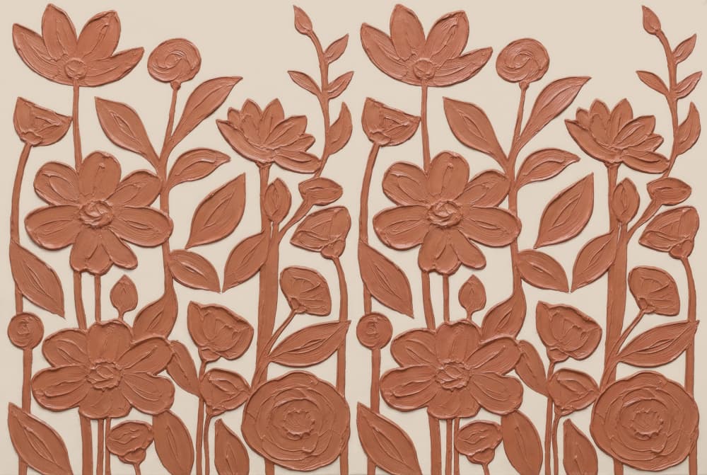 Terracotta Floral Garden by Melloi Art Prints — canvas wall art