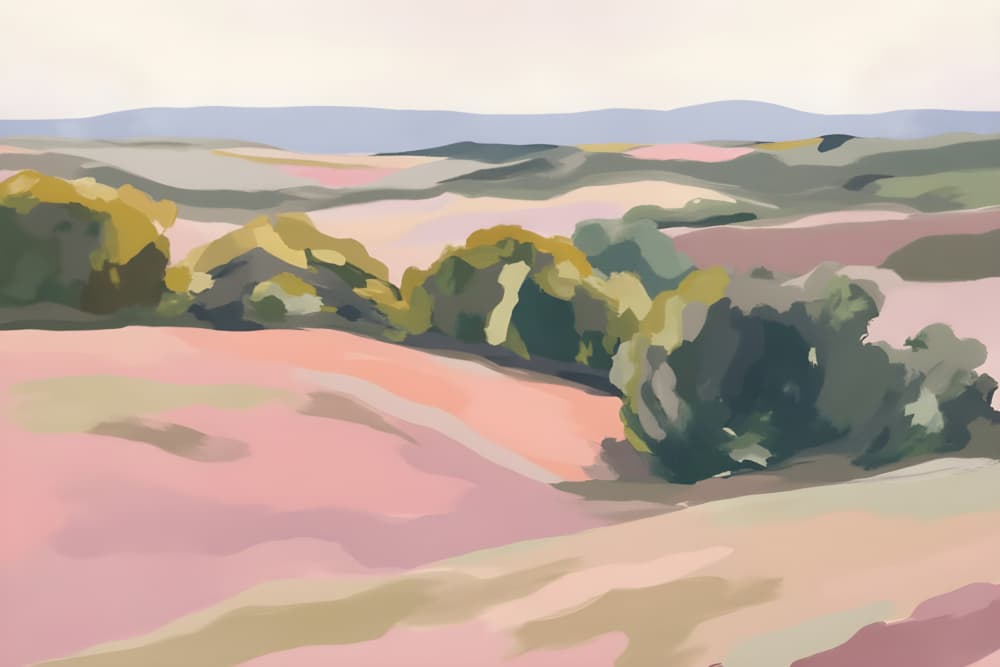 Pink Rolling Hills by Edie — canvas wall art