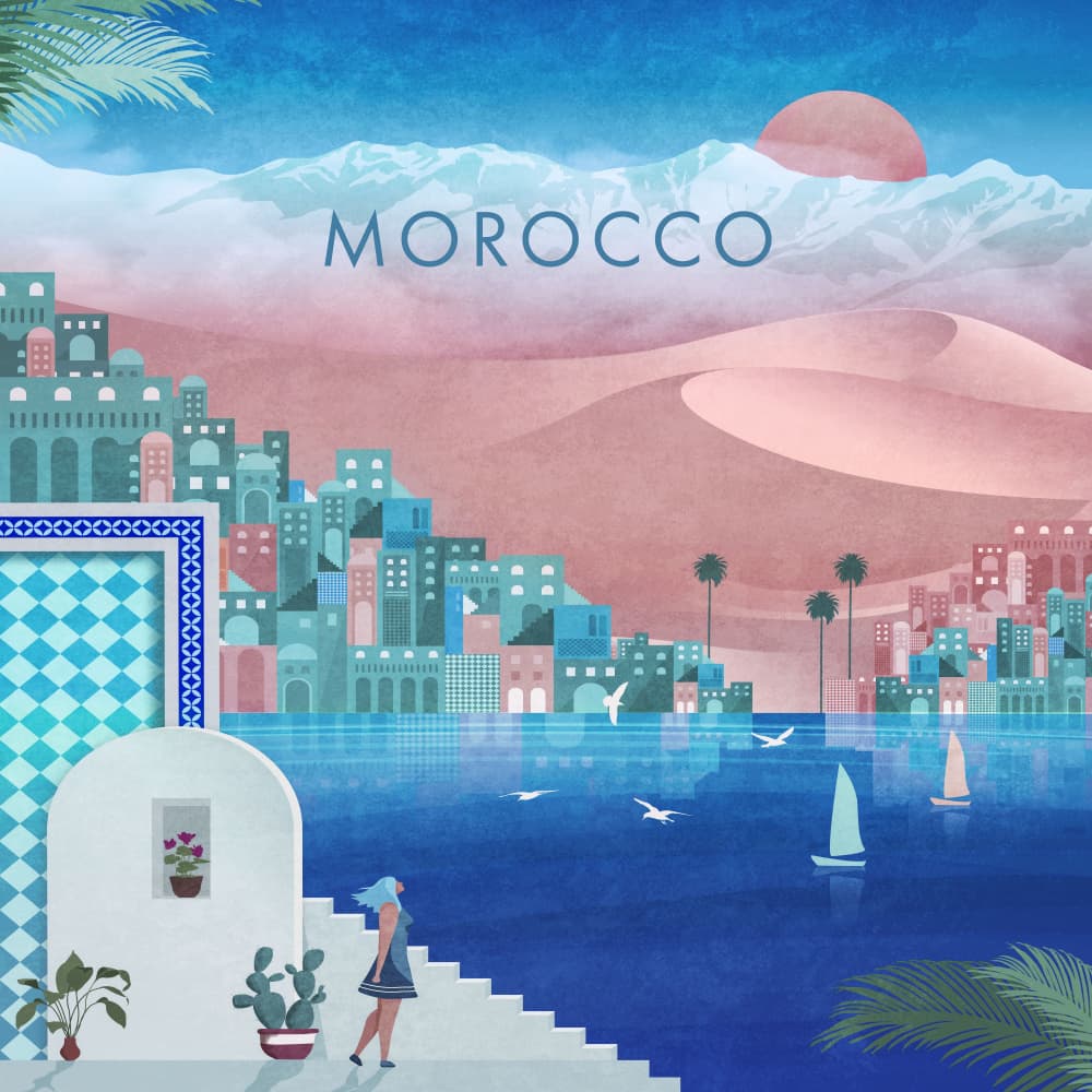 Mystic Moroccan Vista by Emel Tunaboylu — canvas wall art