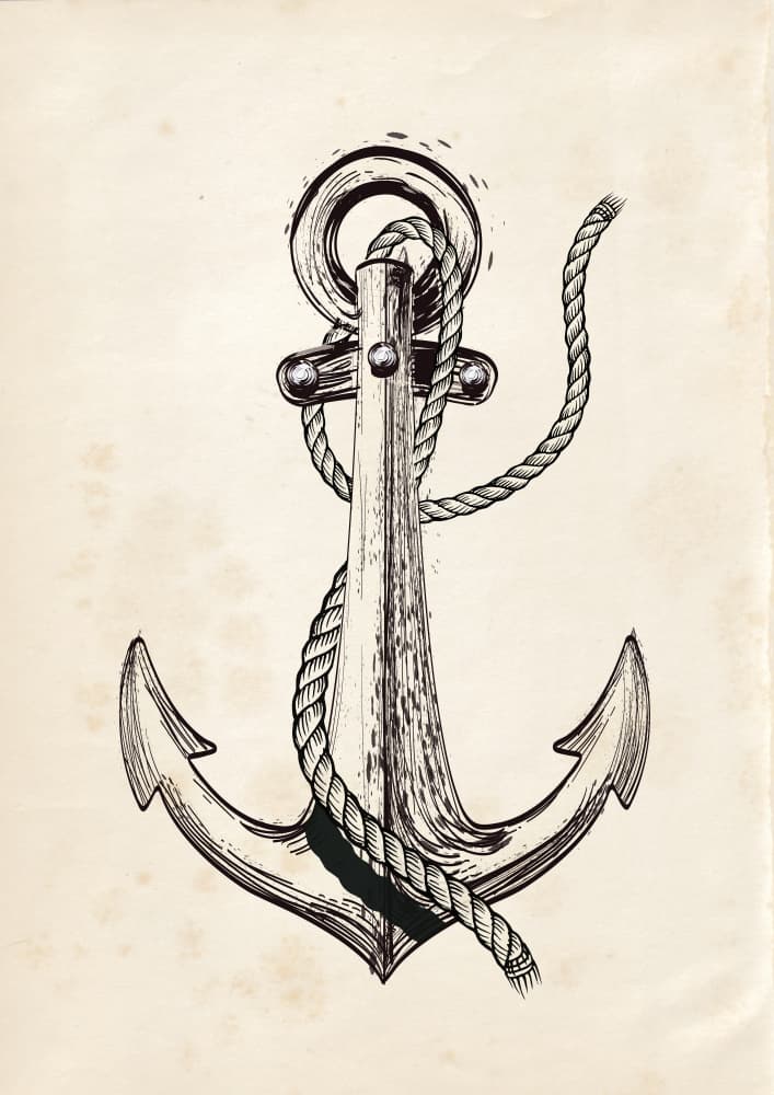 Vintage Nautical Anchor by Nicholas — canvas wall art