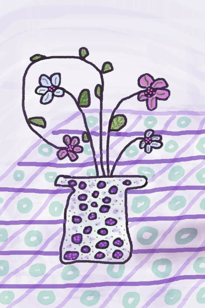 Whimsical Floral Vase by Christina Sillen — canvas wall art