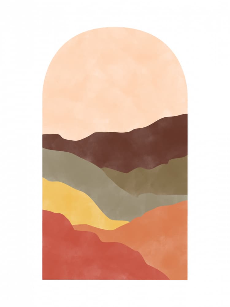 Warm Abstract Landscape by Elena Ristova — canvas wall art