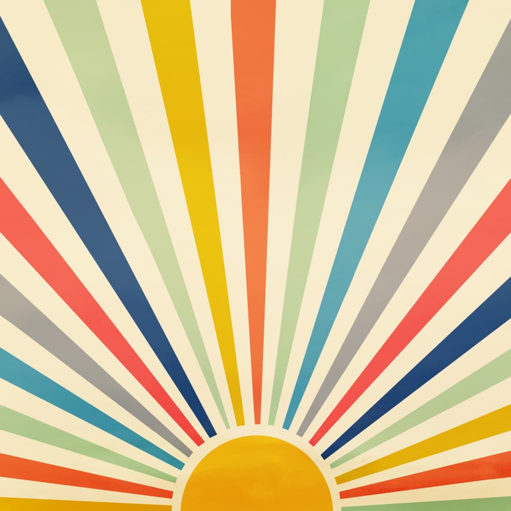 Vibrant Retro Sunburst by Nadjaa — canvas wall art