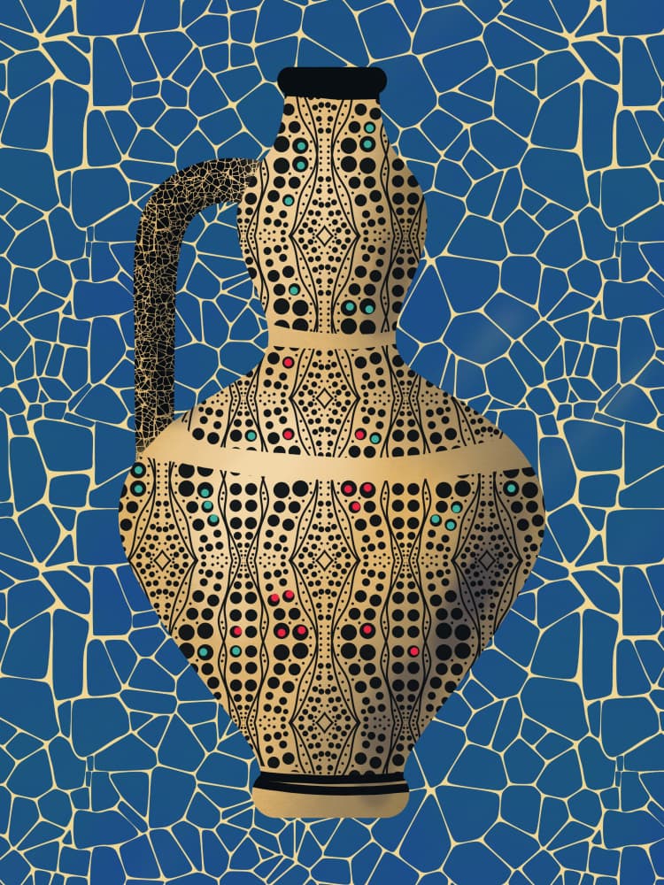 Ornate Ceramic Jug by Little Dean — canvas wall art
