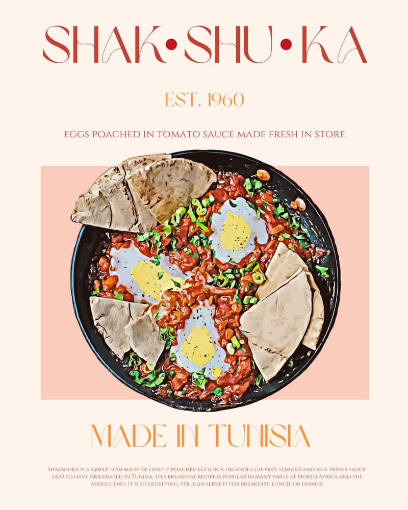 Shakshuka Skillet Dish by Nazma Khokhar — canvas wall art