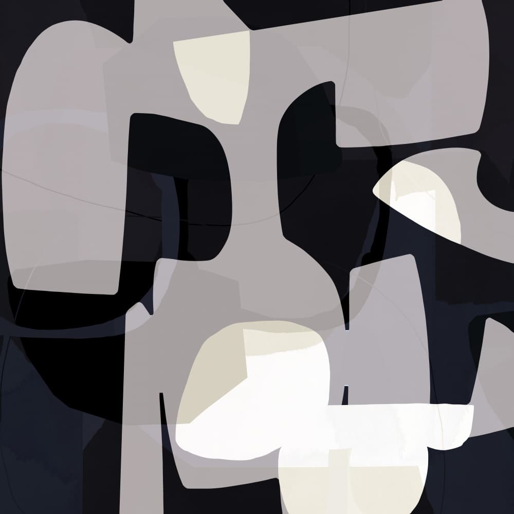 Interlocking Neutral Shapes by cartissi — canvas wall art