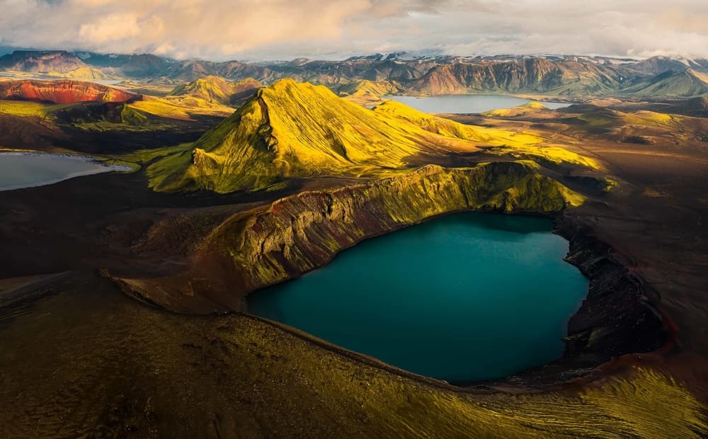 Vibrant Volcanic Crater Lake by Ye Naing Wynn — canvas wall art