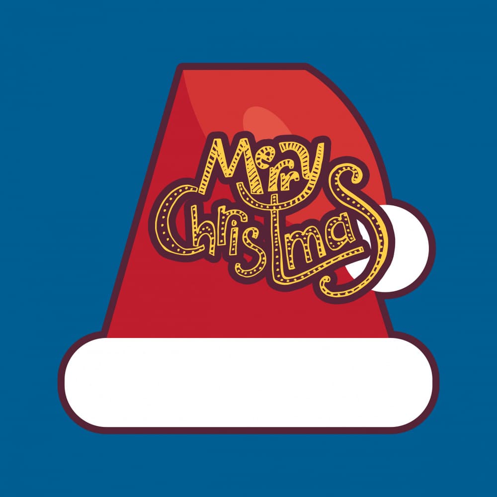 Merry Christmas Santa Hat by Marika Barsrsind — canvas wall art