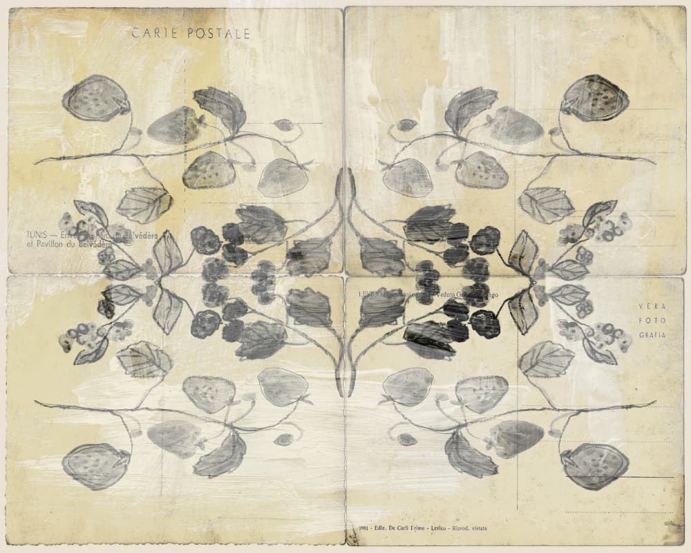 Aged Berry Botanical Symmetry by Gemma Bardot — canvas wall art