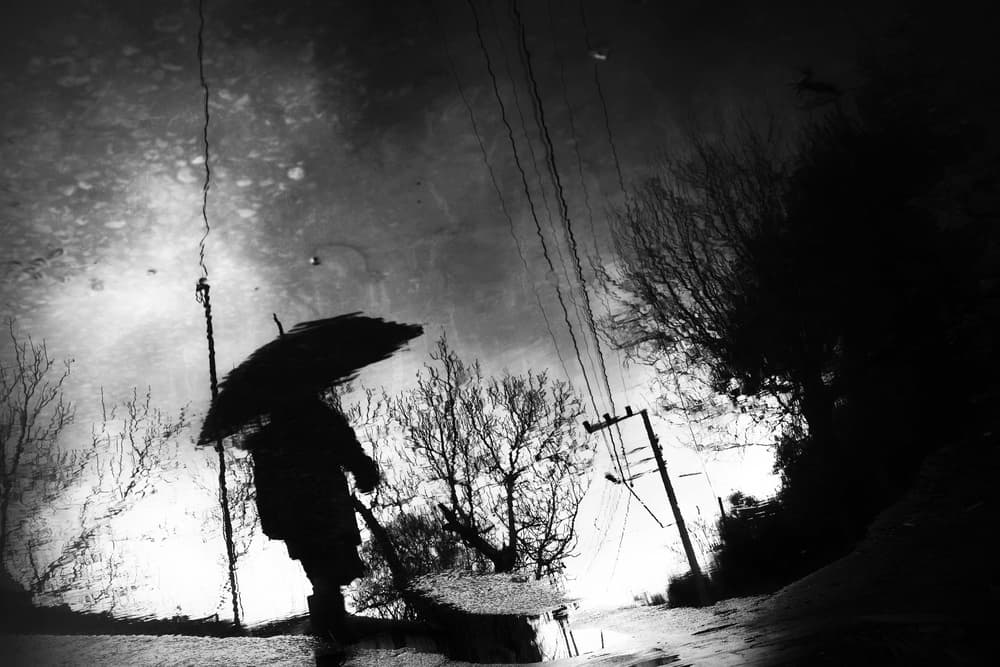 Moody Puddle Reflection by Ali Ayer — canvas wall art