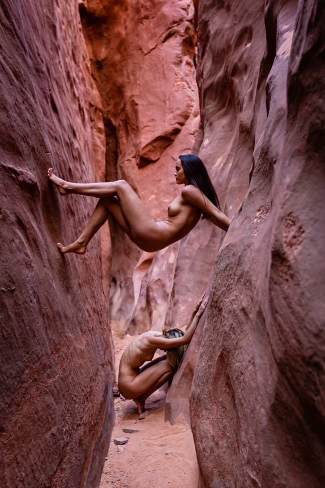 Graceful Canyon Nudes by Scott Smallie — canvas wall art