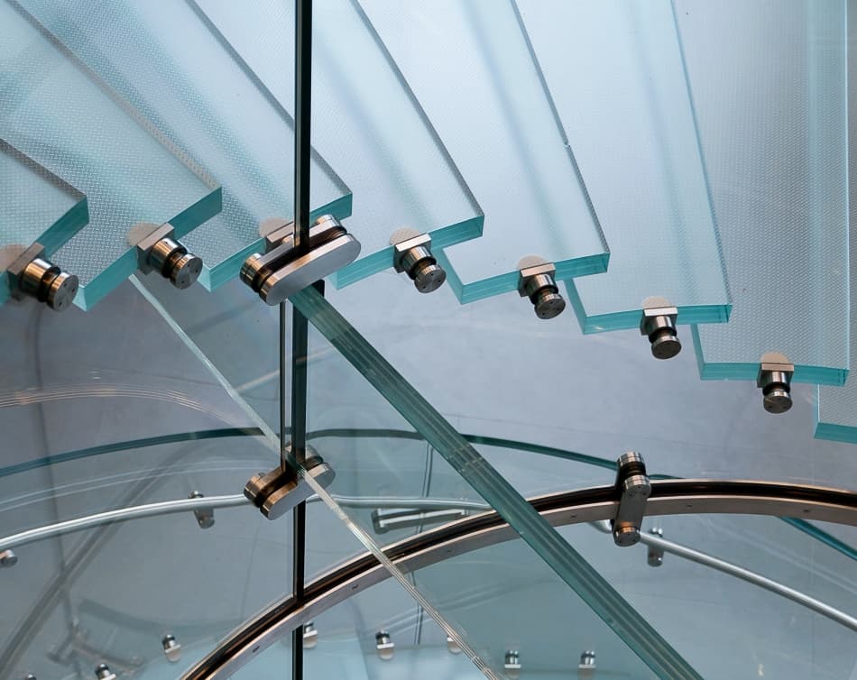 Modern Glass Staircase by Henk van Maastricht — canvas wall art
