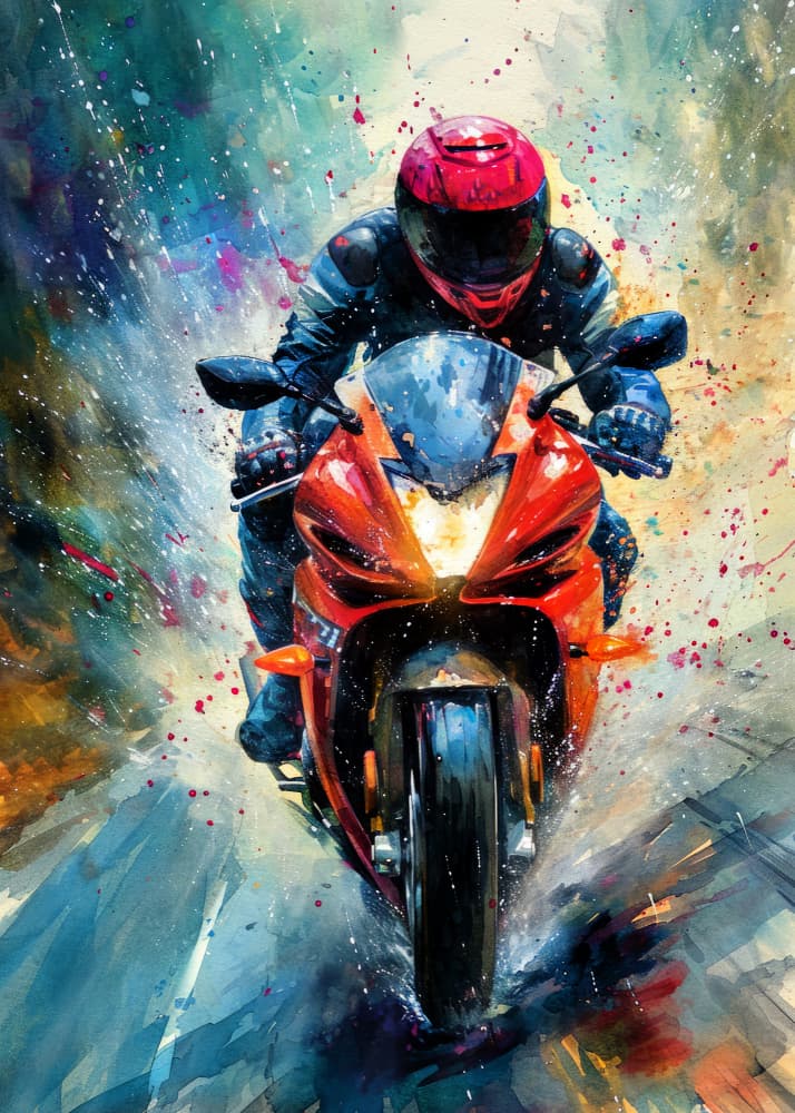 Dynamic Motorcycle Speed by Justyna Jaszke — canvas wall art