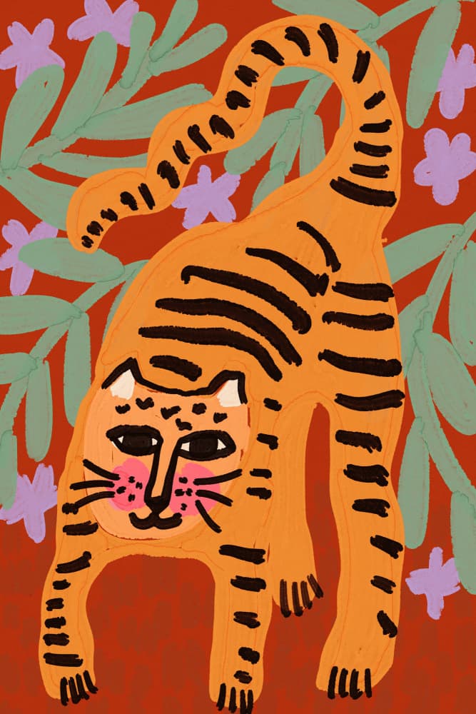 Tiger garden by Treechild — canvas wall art